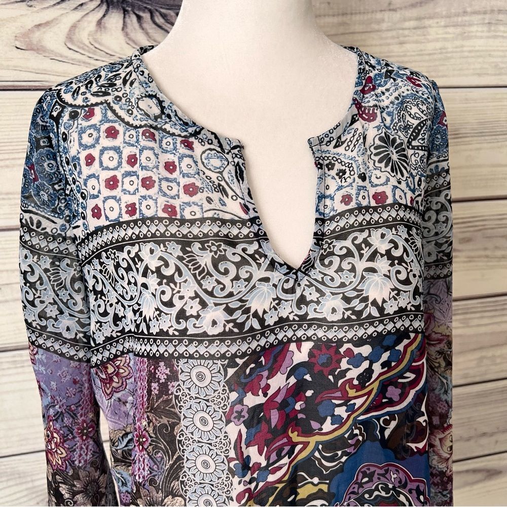 One World Multicolored Patterned Blouse - Picture 2 of 6